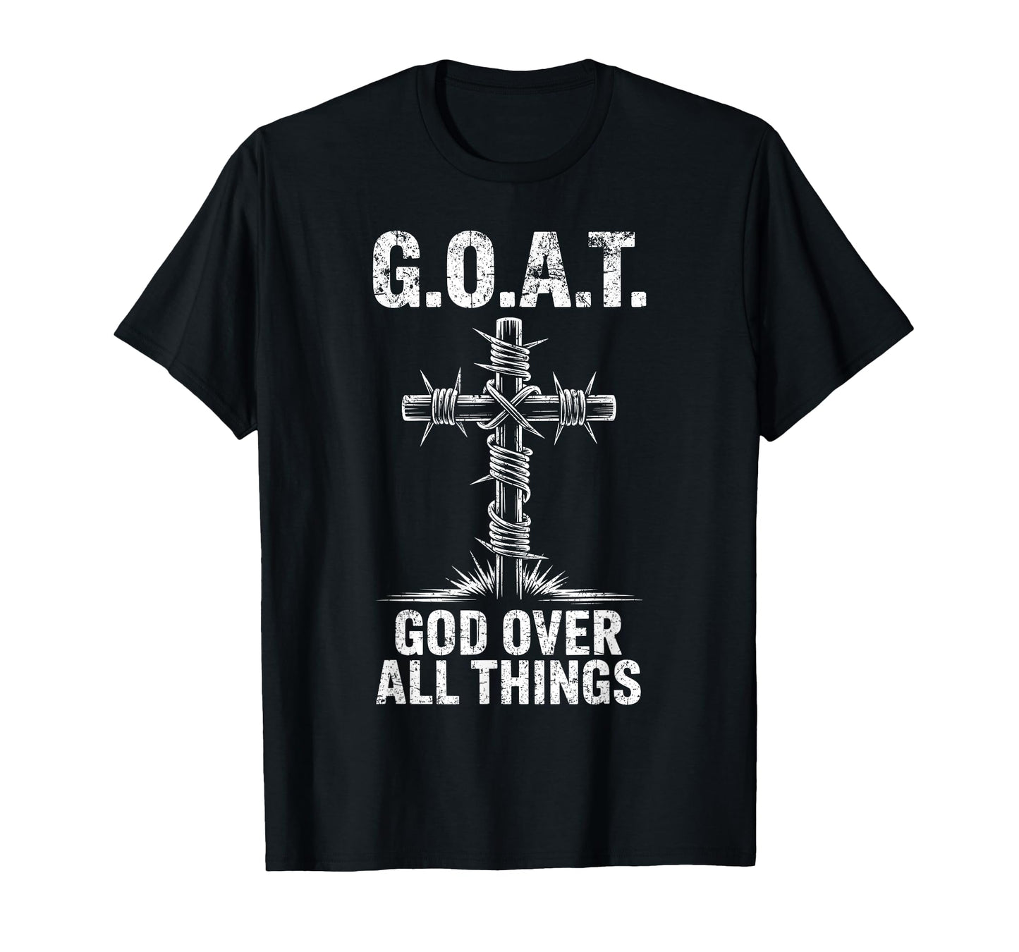 G.O.A.T God Over All Things American Faith Christian Jesus T-Shirt