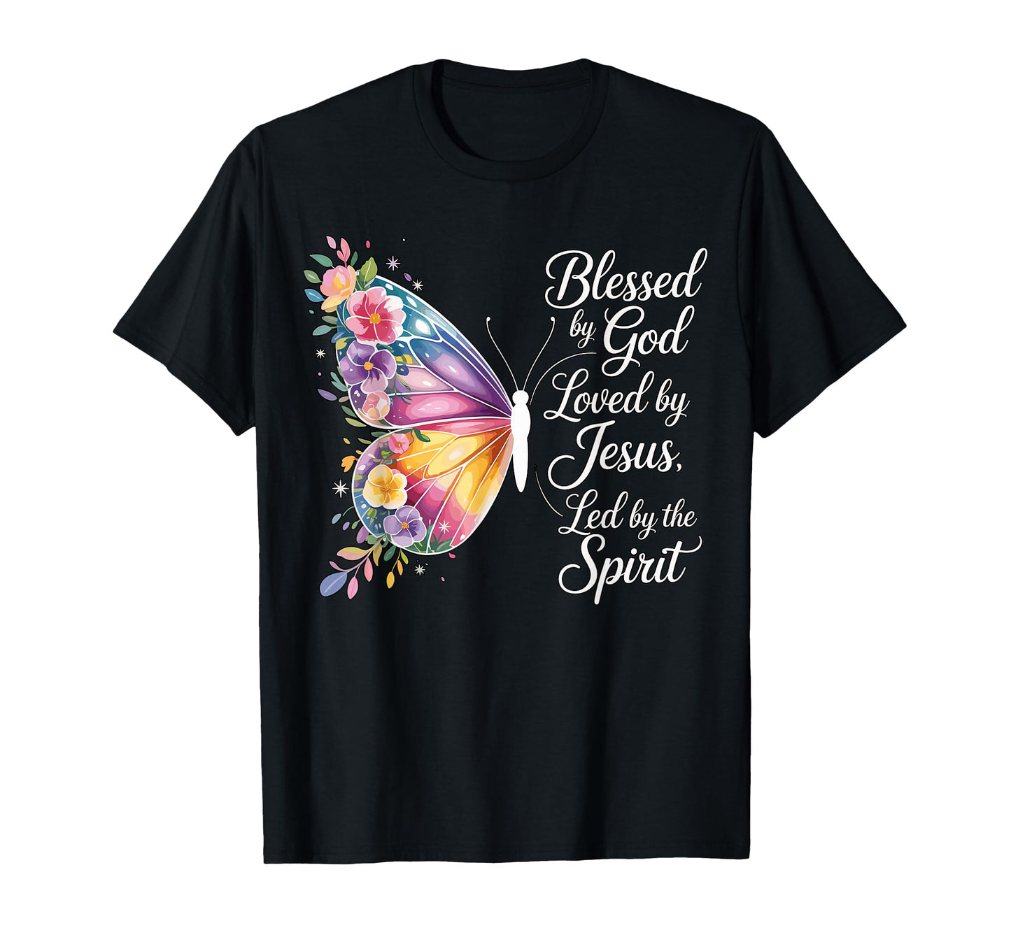Butterfly Christian Quote Blessed by God T-Shirt