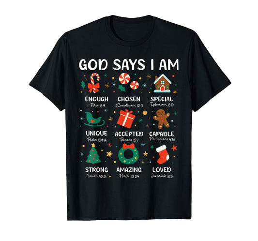 God Says I Am Cute Christmas Xmas Christian Boys Girls T-Shirt