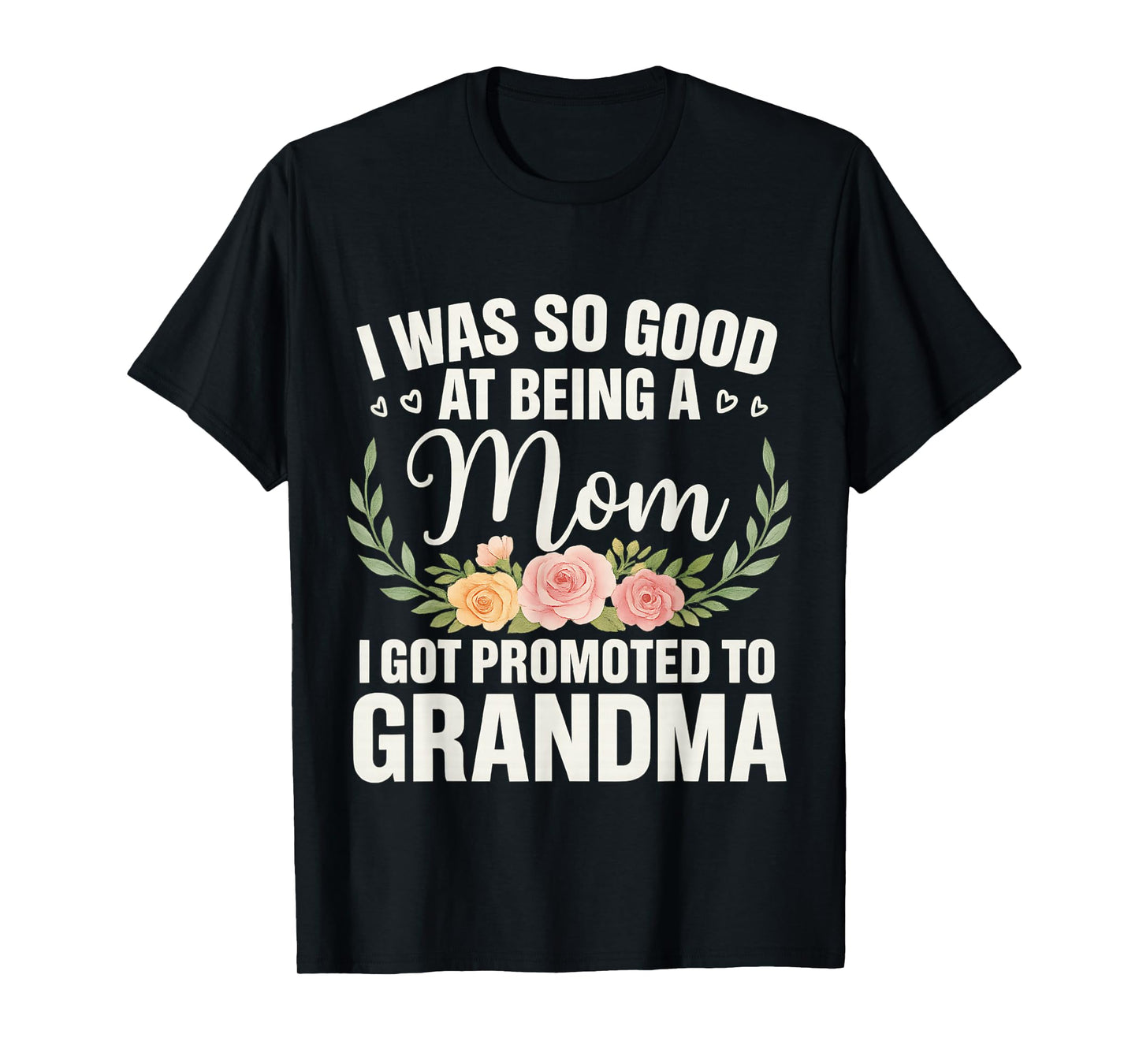 Grandma Art For Mom Women Grandmother Promoted To Grandma T-Shirt