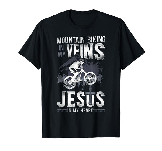 Enduro MTB Mountain Bike Riding Downhill Jesus Faith Vintage T-Shirt