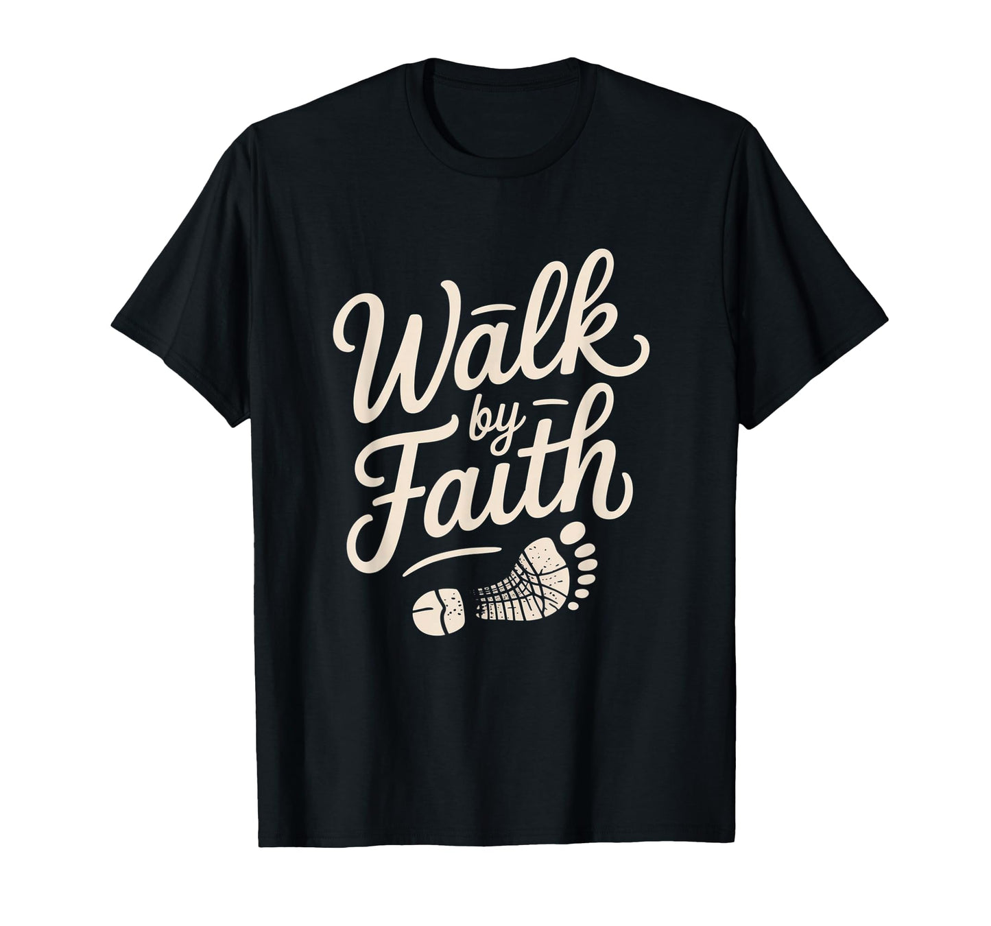 Faith Walk Christian Footprint Graphic Tee T-Shirt