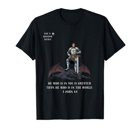 Greater is He in US - 1 John 4:4 T-Shirt