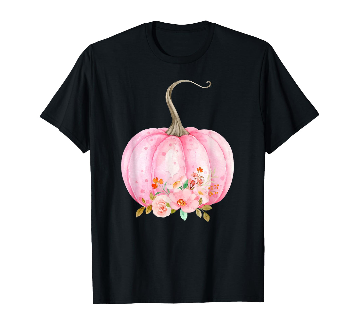 Pink Pumpkin Watercolor Pumpkin Sublimation Thanksgiving T-Shirt