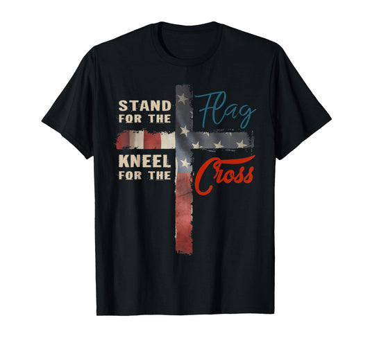 I Stand For The Flag And Kneel For The Cross American Flag T-Shirt