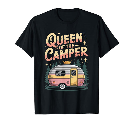 Queen Of The Camper Funny RV Love Camping T-Shirt