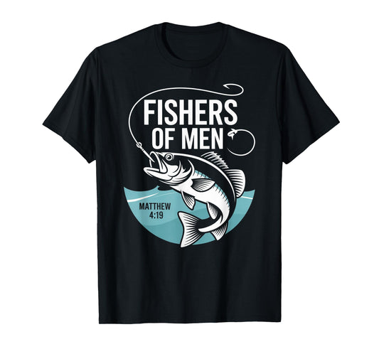 Christian Angler Fishers of Men Matthew 4 19 Verse T-Shirt