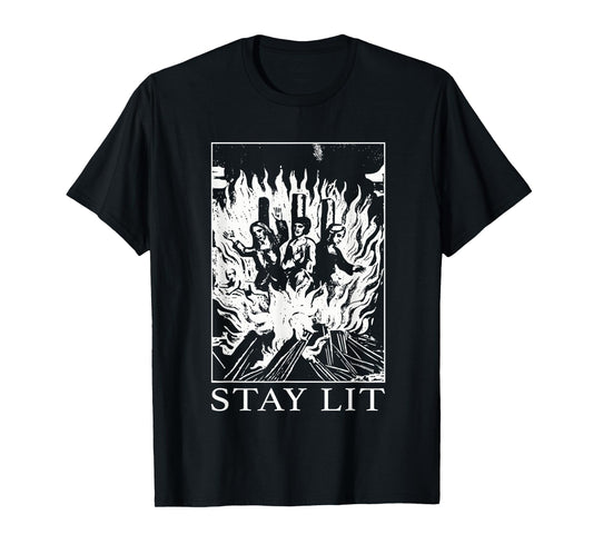 Occult Stay Lit Satan Devil Hell Unholy Antichrist Witch T-Shirt