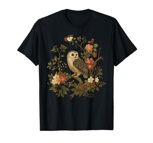 Dark Cottagecore Owl Forest Vintage Gothic Nature Lover T-Shirt