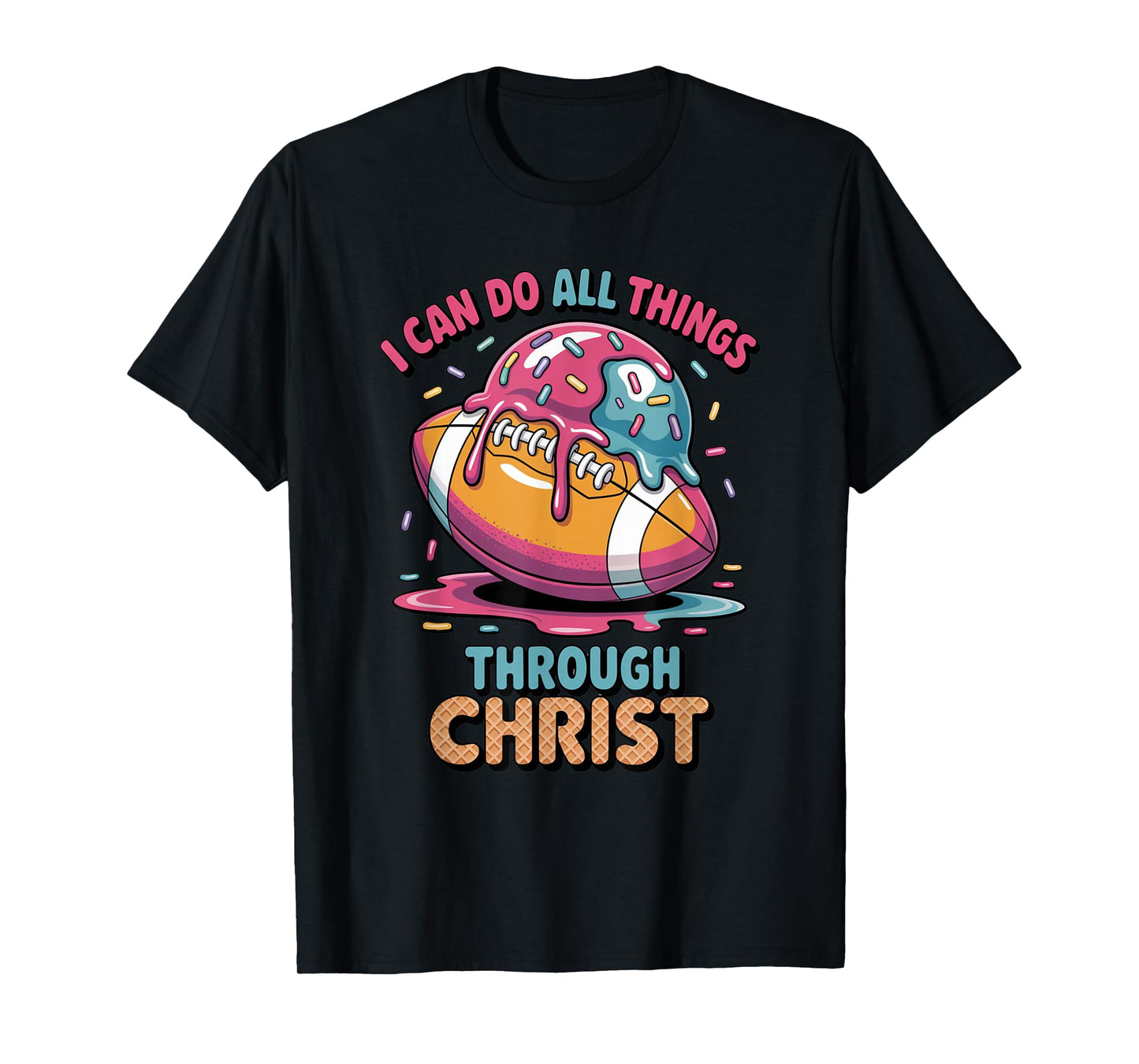 Christian Football Shirts For Boys 8-12 7-8 Ice Cream Drip T-Shirt