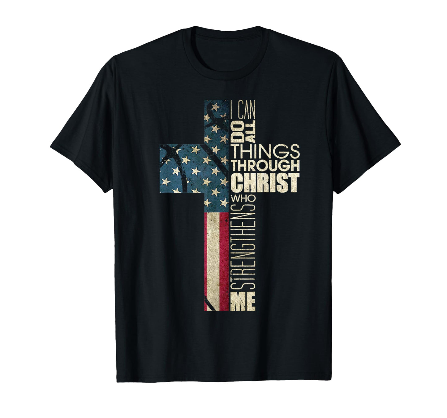 Christian Bible Verse Philippians 4 13 Basketball Cross Flag T-Shirt