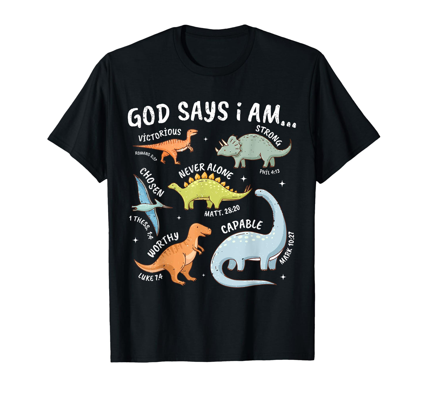 God Says I Am Dinosaur Lover Bible Verse Kids Toddler Boys T-Shirt