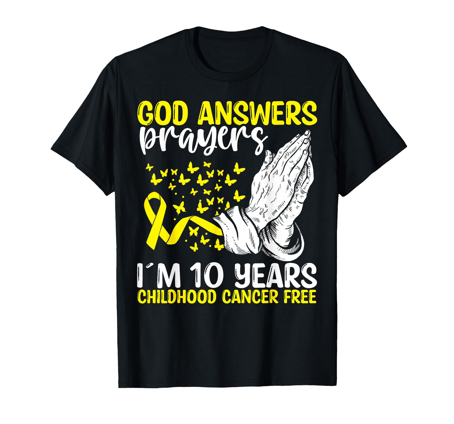 10 Years Childhood Cancer Free God Neuroblastoma Awareness T-Shirt