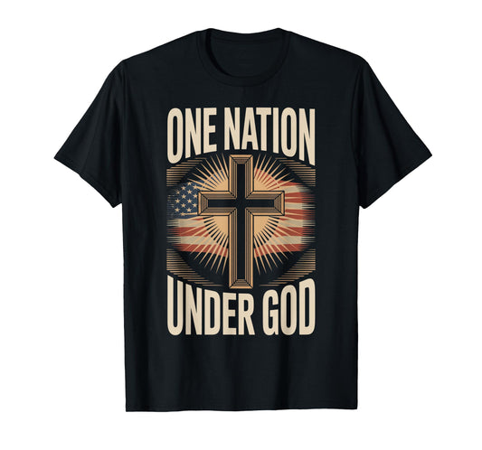 One Nation Under God July 4th Christian Patriotic T-Shirt