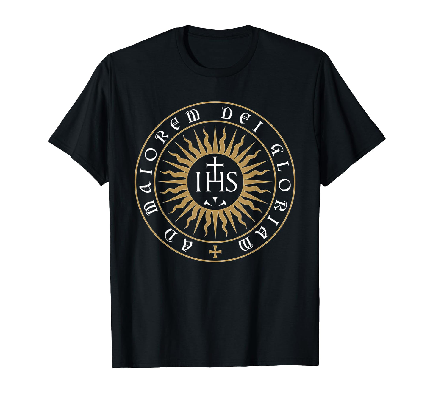Ad Maiorem Dei Gloriam IHS Catholic Christogram Latin T-Shirt