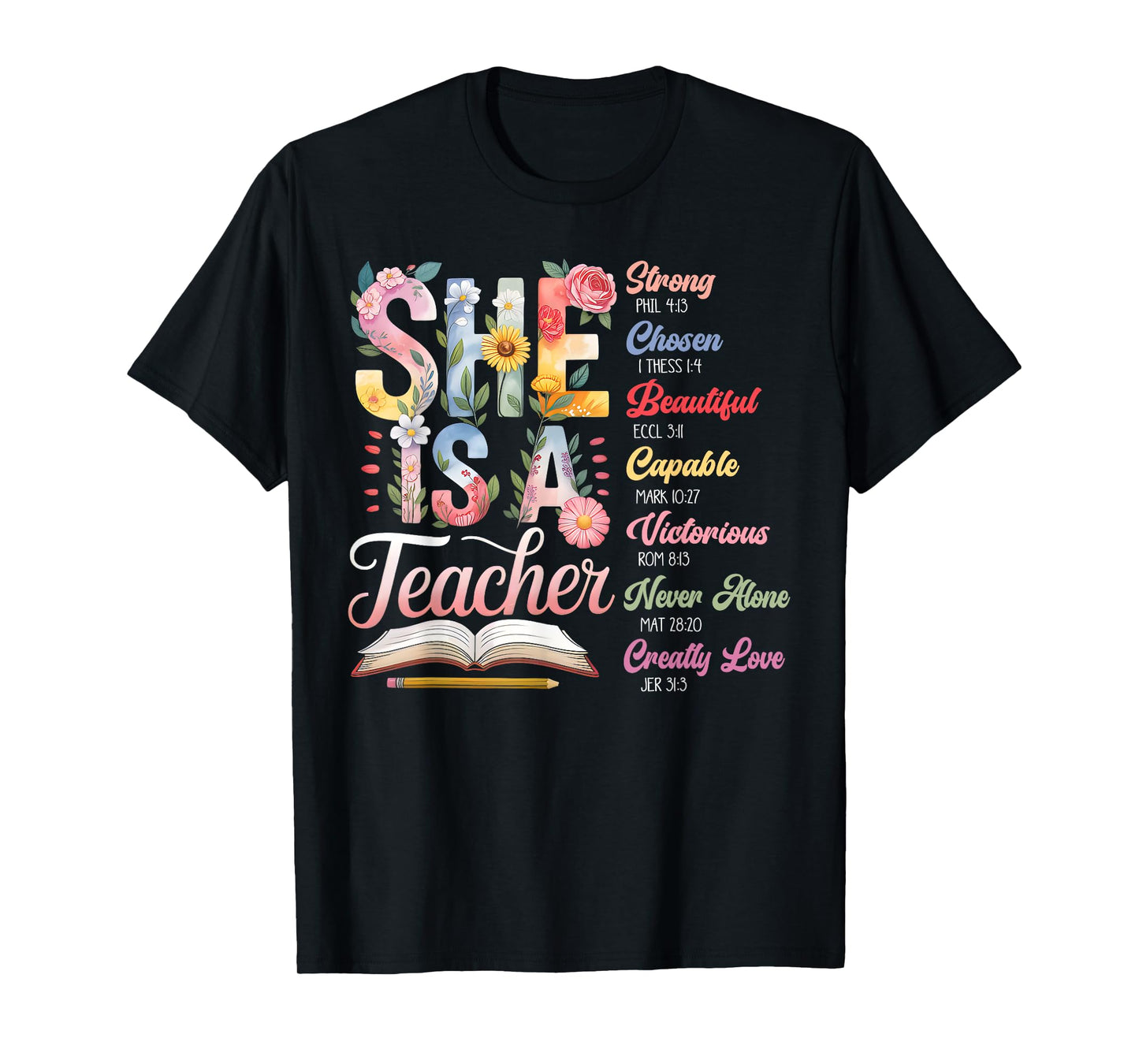 Women Bible Verse Christian Teacher God Says Back To School T-Shirt