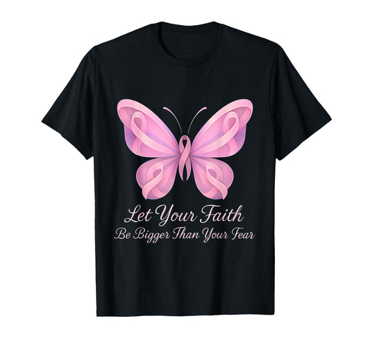 Breast Cancer Awareness Pink Ribbon Butterfly Hope Women T-Shirt