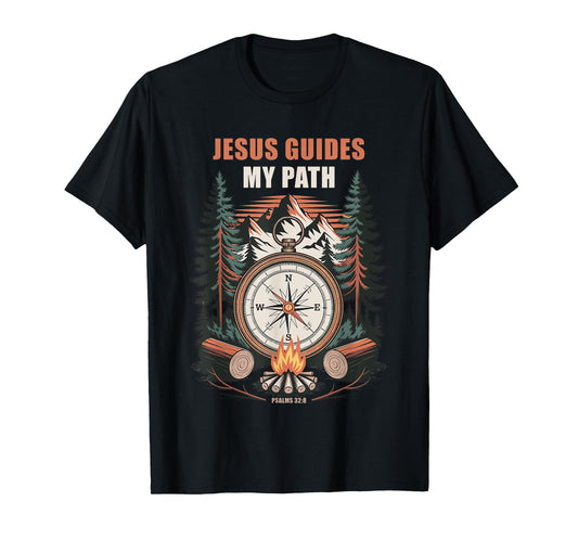 Jesus Guides My Path – Psalm 32:8 Christian Faith Camping T-Shirt
