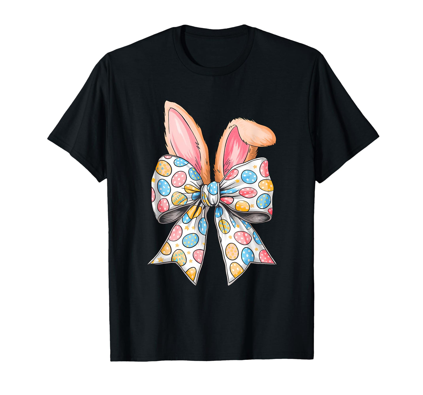 Easter Day Coquette Bow Cute Bunny Rabbit Girls Teens Kids T-Shirt