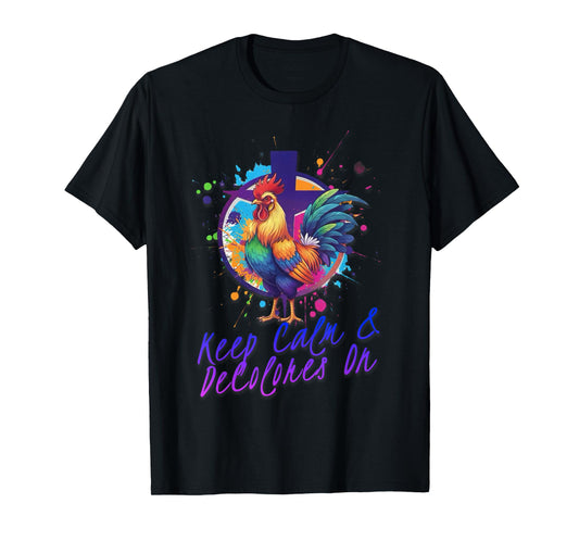 DeColores Cursillo Rainbow Rooster Catholic T-Shirt