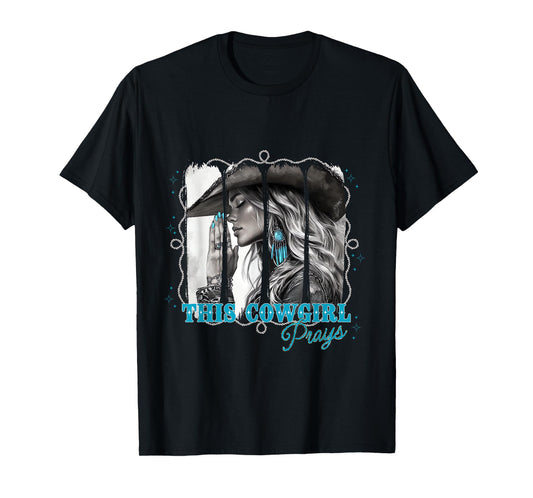 Cowgirl Prayer Tee with Turquoise and Faith Style T-Shirt