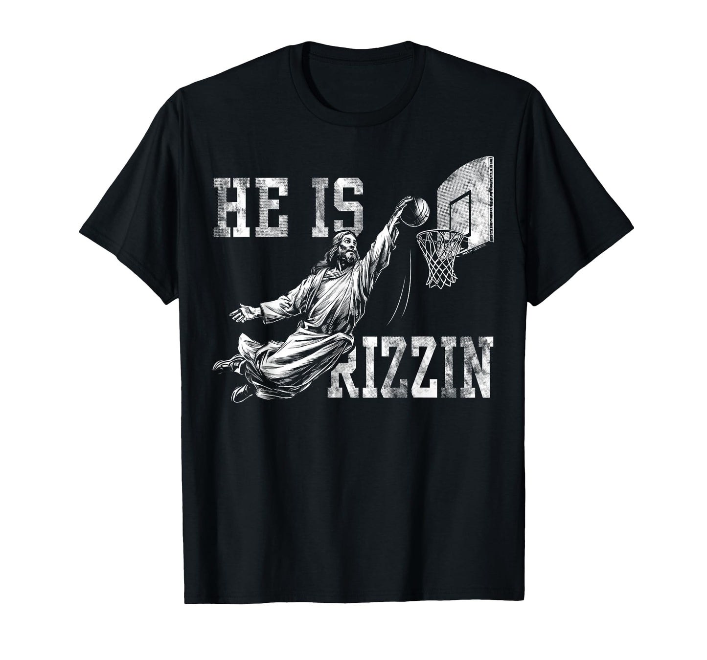 He is Rizzin Funny Christian Basketball Meme Easter T-Shirt