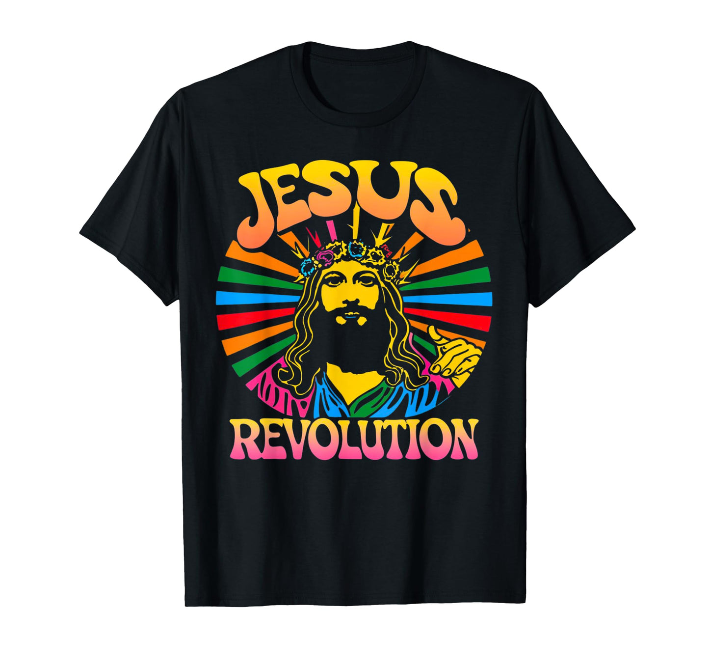 Jesus Revolution Christian Faith Retro Groovy Hippie Flower T-Shirt