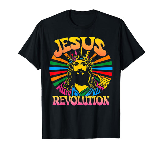 Jesus Revolution Christian Faith Retro Groovy Hippie Flower T-Shirt