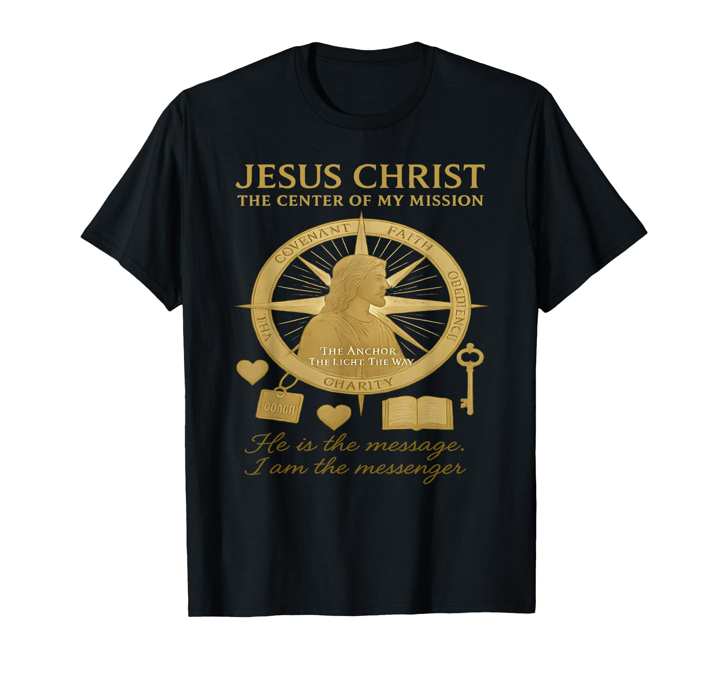 Vintage Jesus Christ Anchored in Faith Him Sent with Purpose T-Shirt