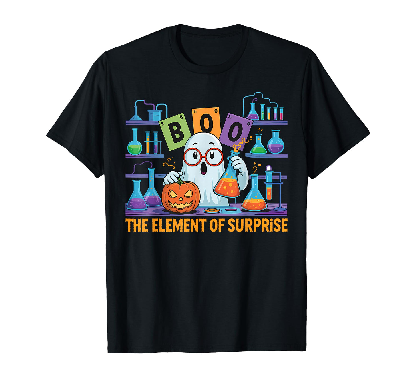 Chemistry Boo The Element of Surprise Cute Chemist Halloween T-Shirt