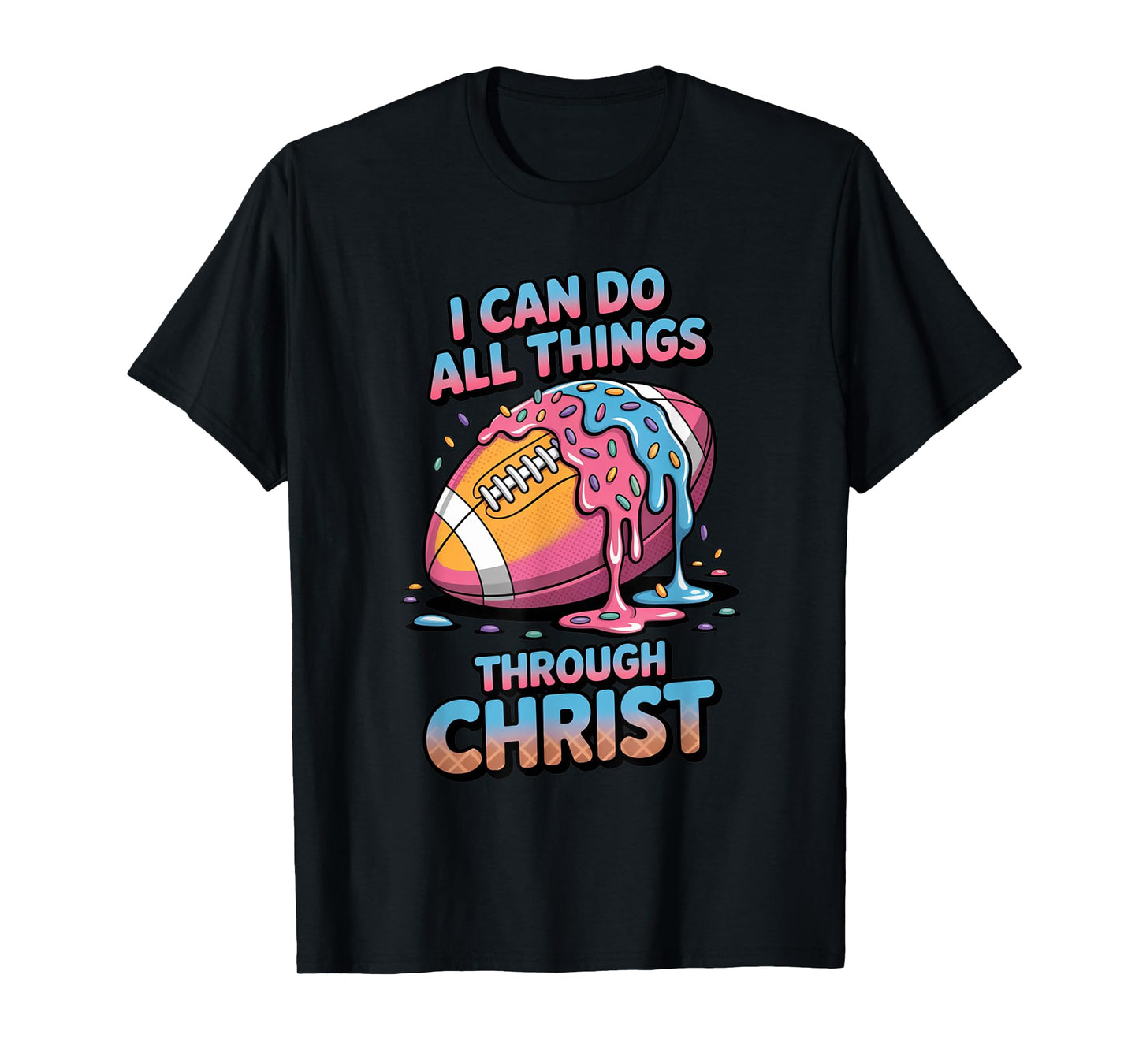 Christian Football Shirts Boys 8-12 7-8 Ice Cream Drip Kids T-Shirt