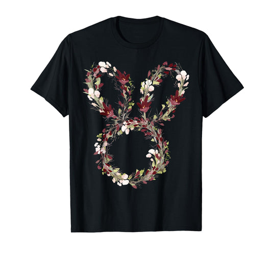 Floral Easter Bunny Flowers Rabbit Happy Easter T-Shirt