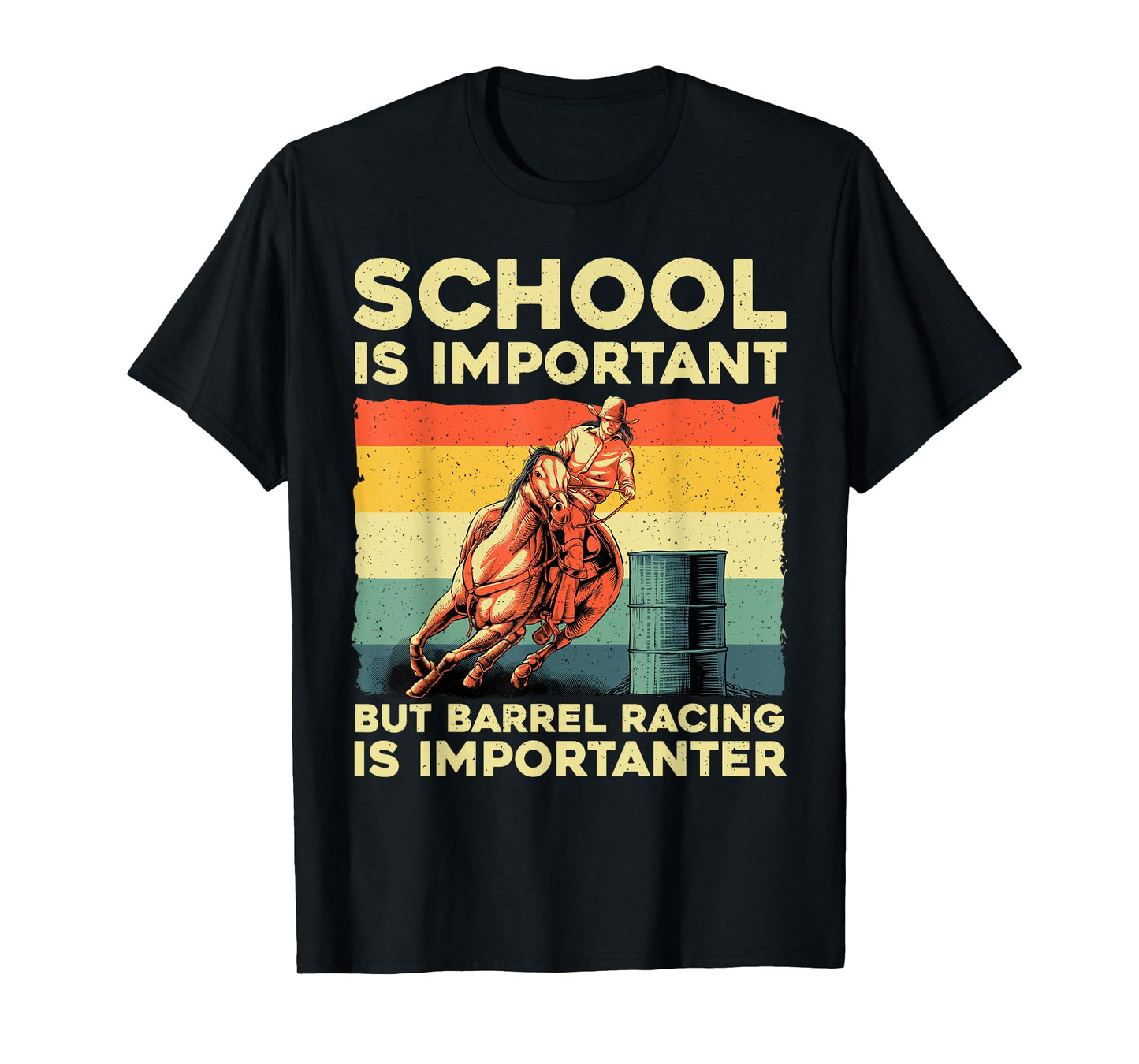 Best Barrel Racing Art For Men Women Kids Barrel Racer T-Shirt