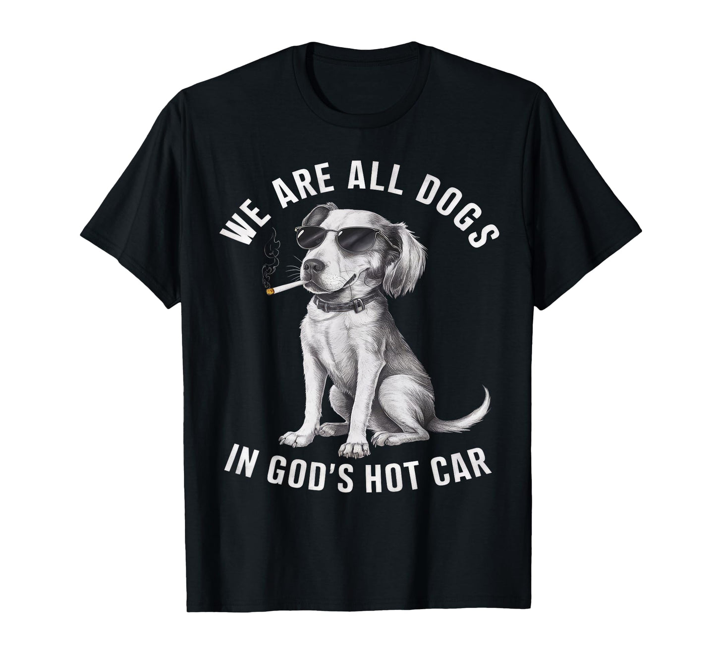 We are All Dogs in God's Hot Car Funny Dog Meme Dog Lover T-Shirt