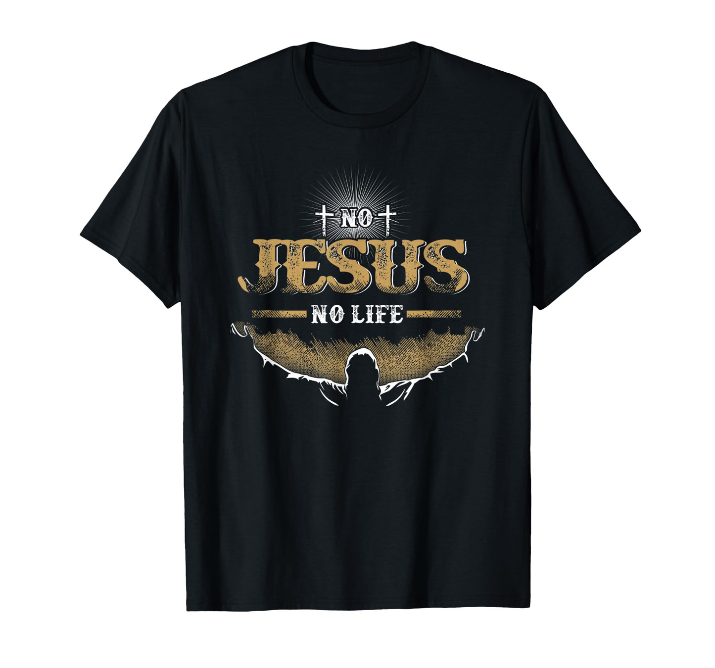 Vintage No Jesus, Christianity God No Life Christian Church T-Shirt