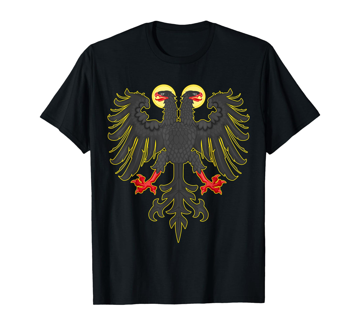 Historian's Choice HRE Holy Roman Empire Reichsadler Imperial Eagle Flag T-Shirt, Small, Black