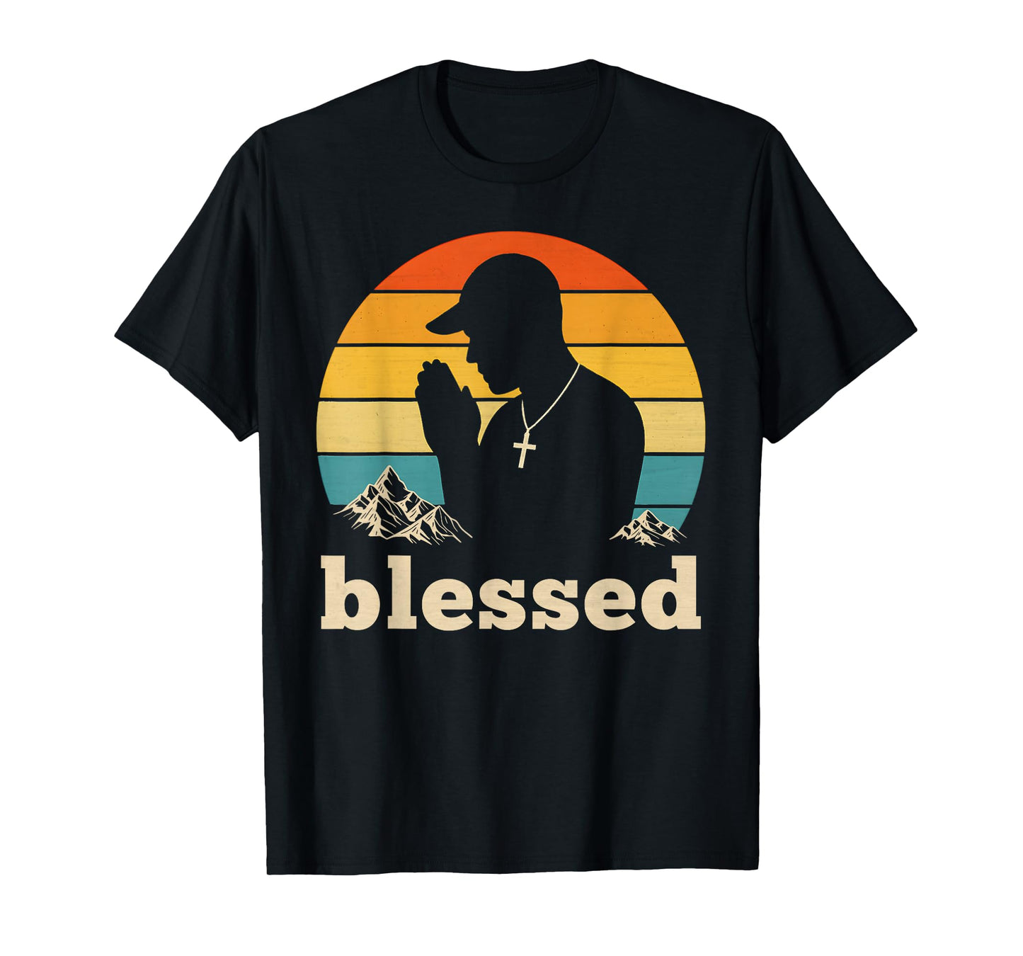 Blessed Christian Hip Hop Praying Graphic Teenagers Men's T-Shirt