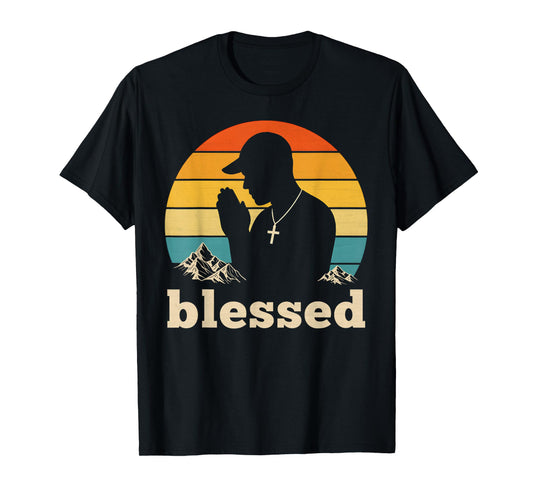 Blessed Christian Hip Hop Praying Graphic Teenagers Men's T-Shirt