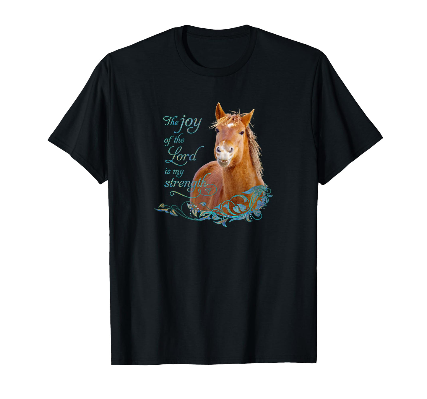 Christian Bible Verse Smiling Horse T-shirt T-Shirt