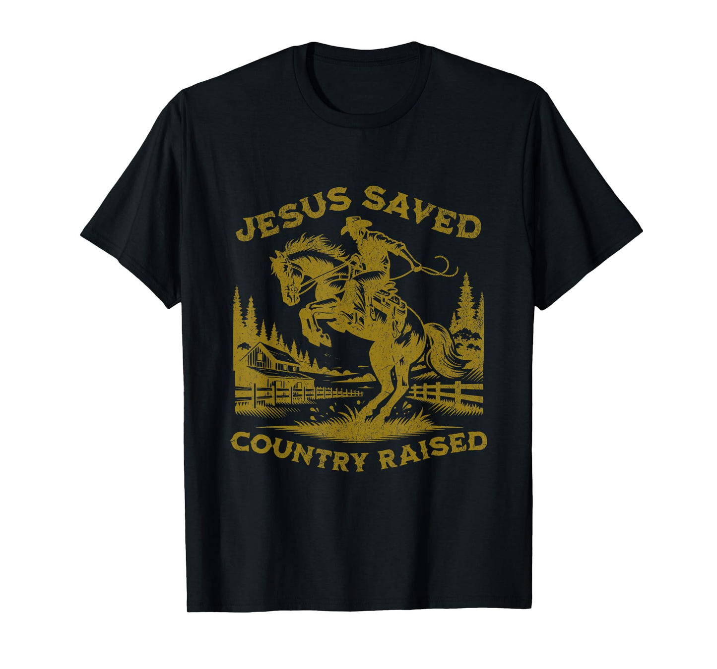 Cowboy Bible Scripture Verse Western Jesus For Mens Faith T-Shirt
