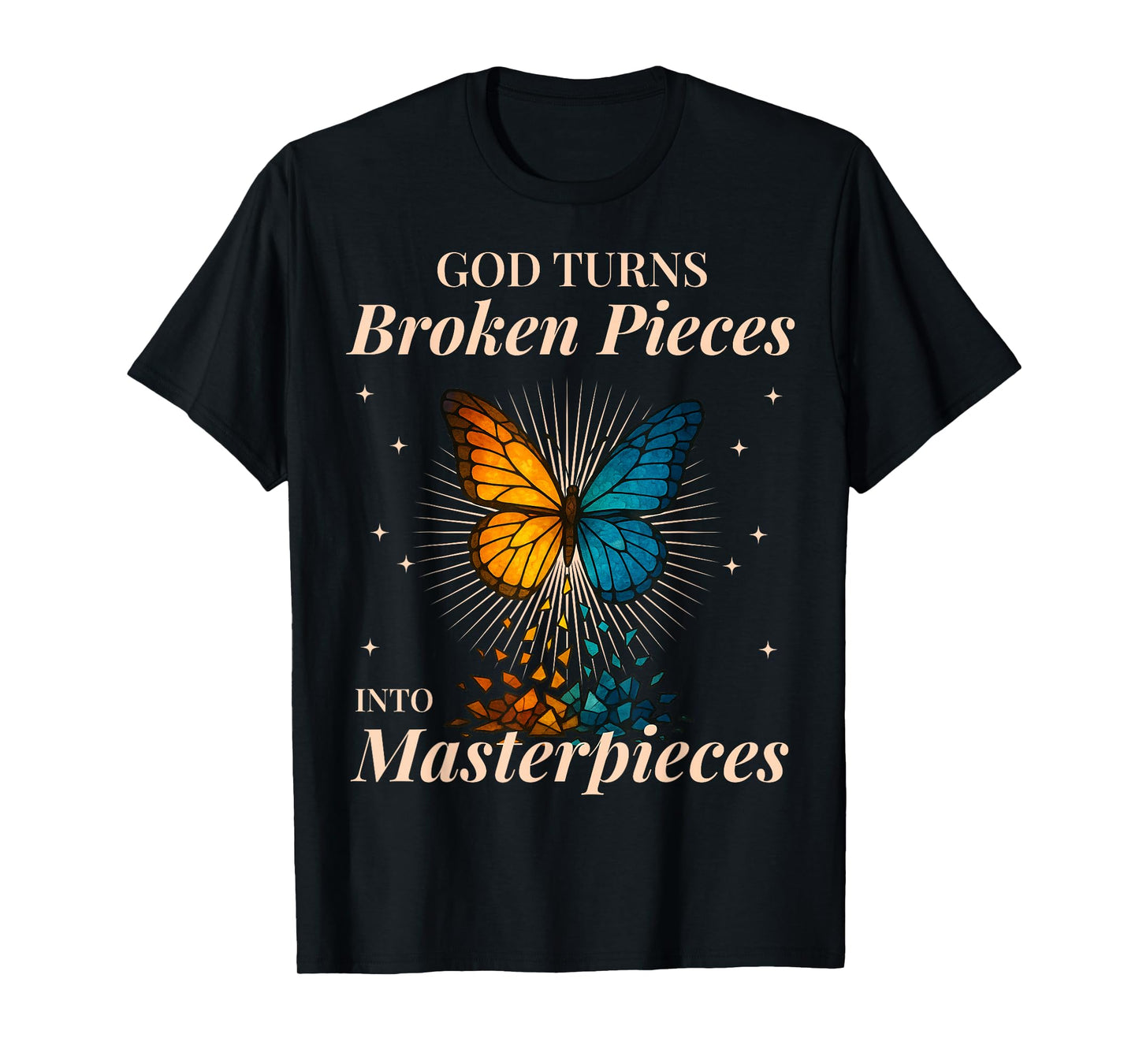 Christian Butterfly Scripture Inspired Quote Saying Faith T-Shirt
