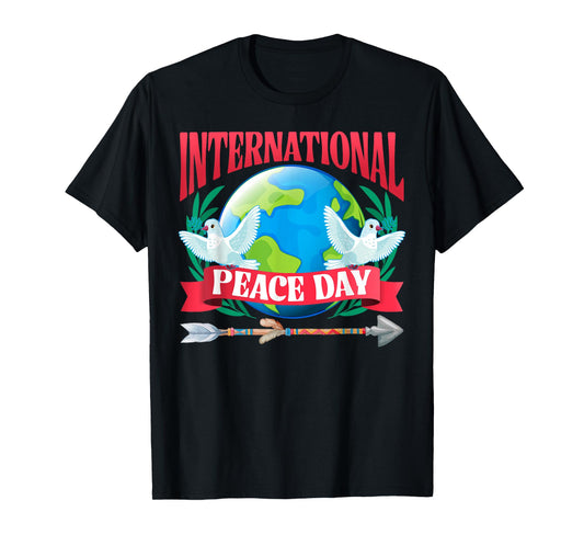 World Peace Day Peace Bird Hearts International Day of Peace T-Shirt