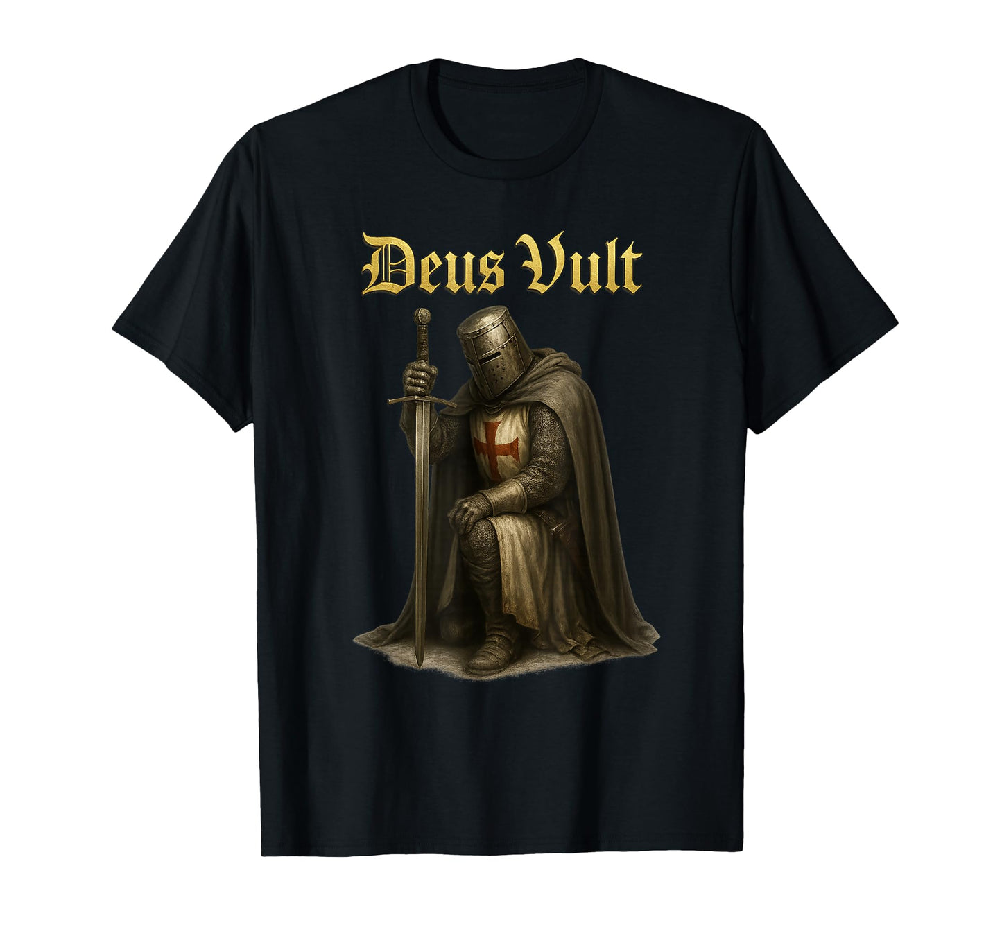 Deus Vult - Catholic Warrior of Christ - Crusader Templar T-Shirt