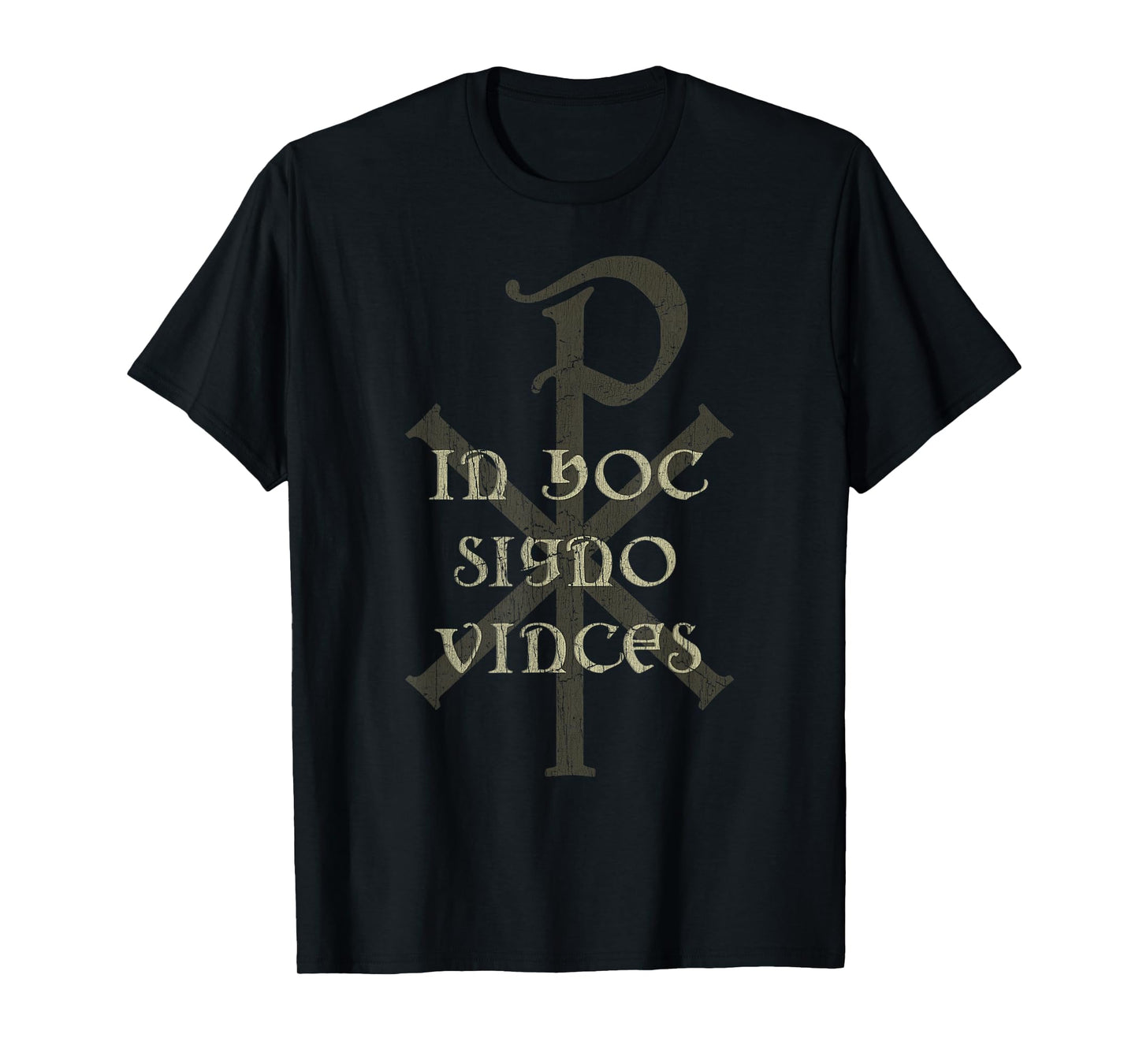 Vintage Jesus In Hoc Signo Vinces Chi Rho Christogram Faith T-Shirt