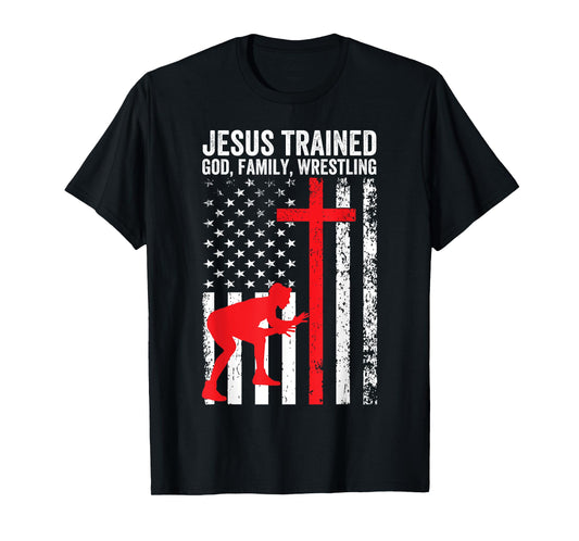 Jesus Trained, Christian Wrestler, Wrestling T-Shirt