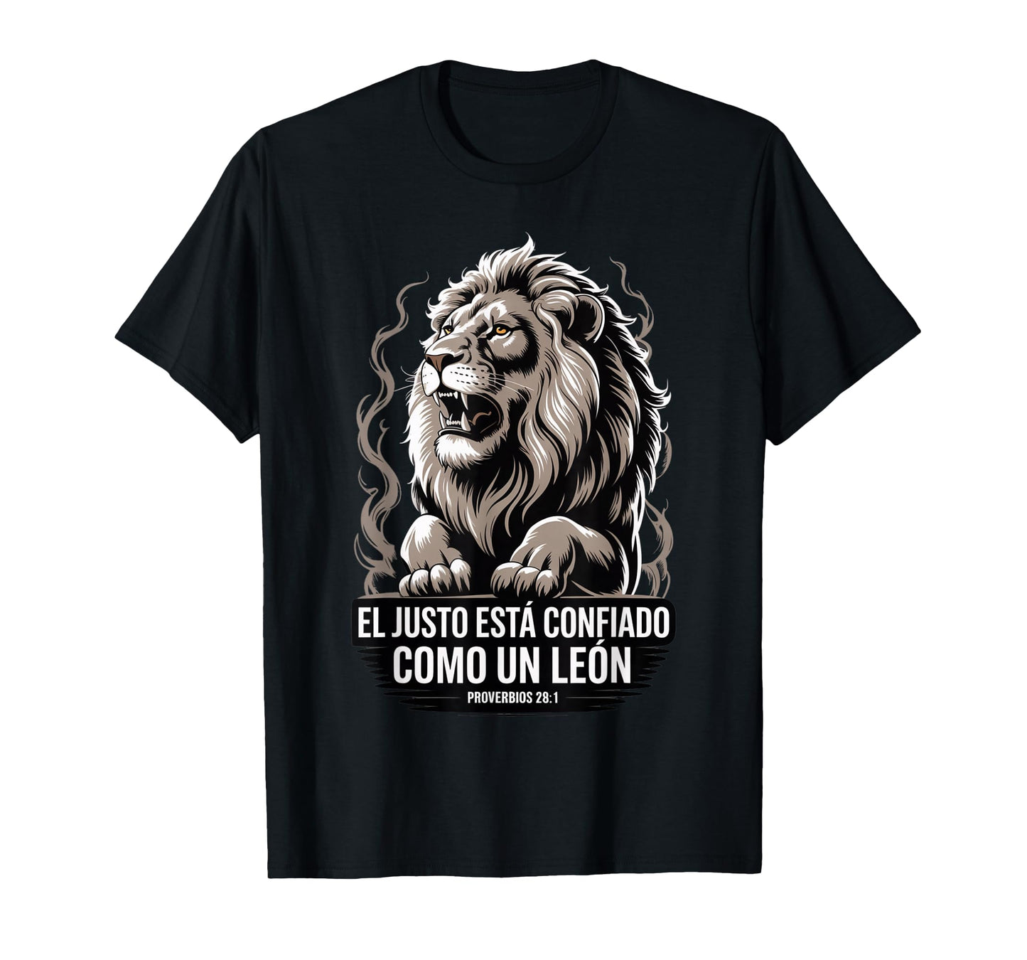 Proverbio 28:1 Spanish “El Justo Está Confiado Como un León” T-Shirt