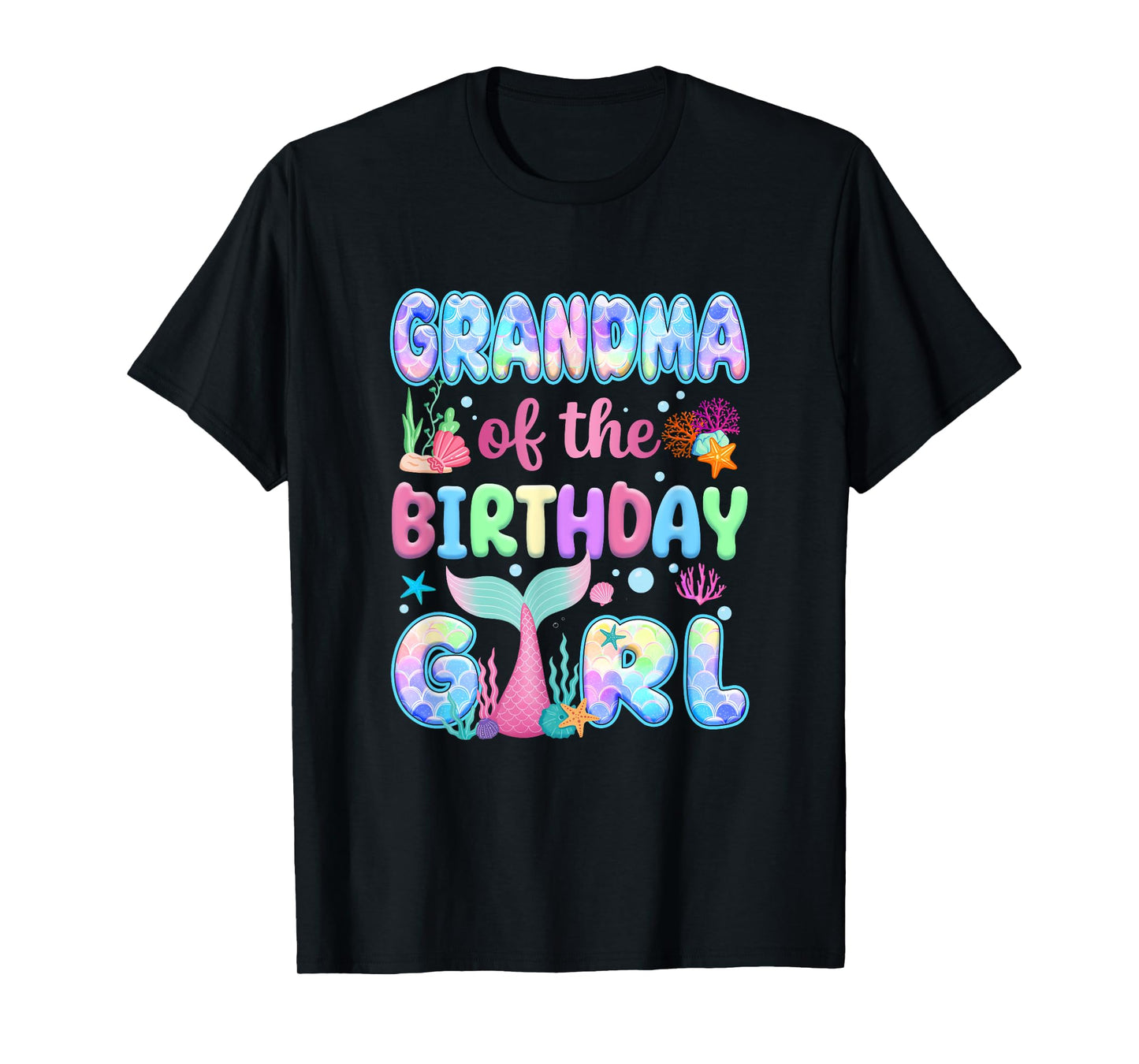 Grandma Of The Birthday Mermaid Girl Family Matching Party T-Shirt