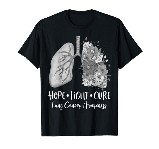 White Ribbon Faith Hope Love Support Lung Cancer Warrior T-Shirt