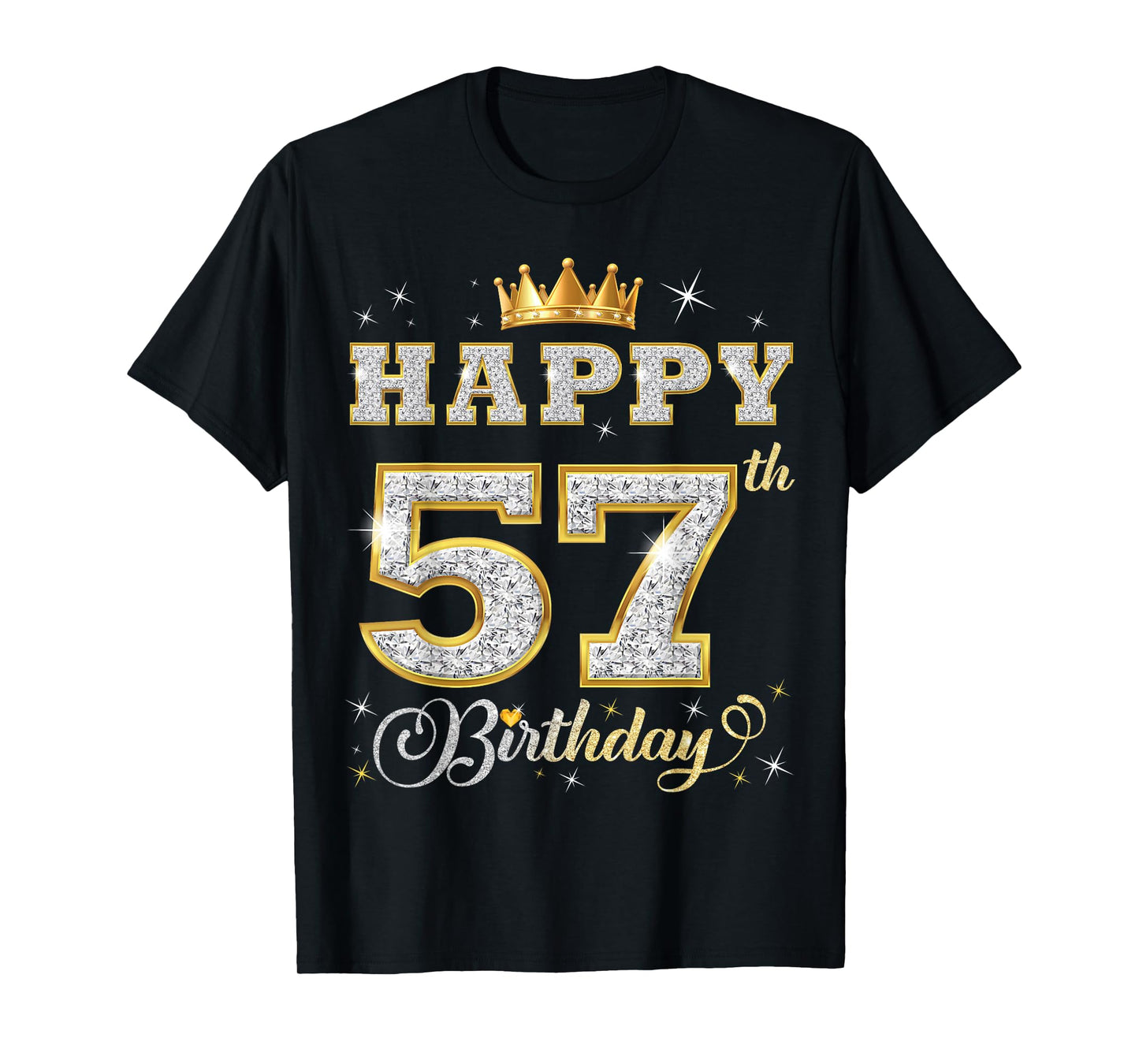Happy 57th Birthday 57 Years Old Women Men Birthday Party T-Shirt
