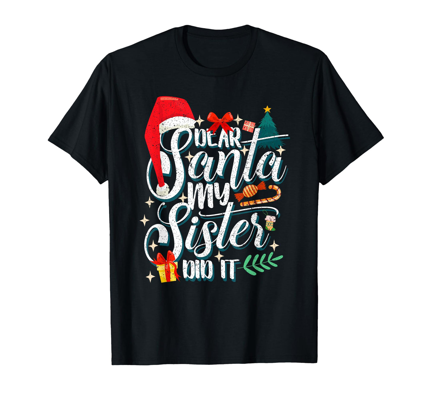 Funny Family Christmas Dear Santa My Brother Did It Cute Xma T-Shirt